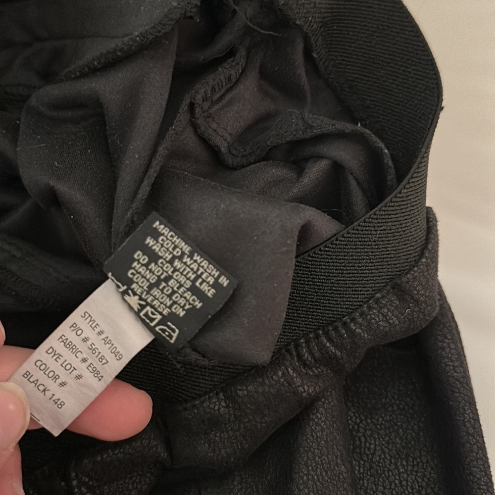 ABS Platinum Women’s Faux Leather Leggings Black Size 2 - Picture 12 of 12